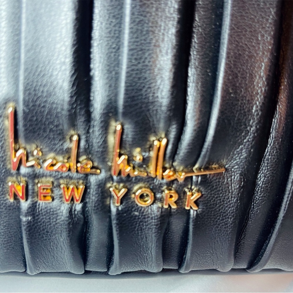 Nicole Miller Black Pleated Elegant Tote NEW - Picture 7 of 10